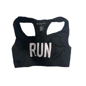Ideology Sports Bra Women L Black Nylon Blend Seamless Run